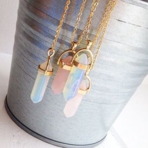 3 for $20 Gem quartz Moon Gem necklace